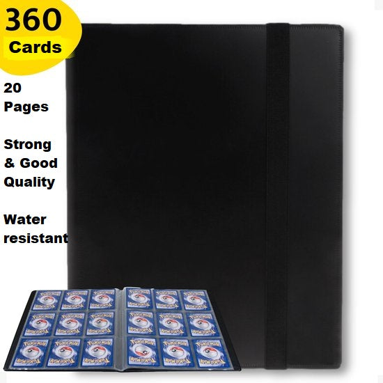 Black Card Binder A4 – 360 Card Album | 20 Pages | Water Resistant | Pokémon / TCG Binder