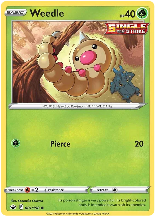 001/198 Weedle (Chilling Reign) Pokémon card (English)