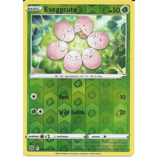 001/172 Exeggcute (Reverse Holo) (Brilliant Stars) Pokemon card (English)