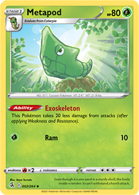 002/264 Metapod (Fusion Strike) Pokemon card (English)