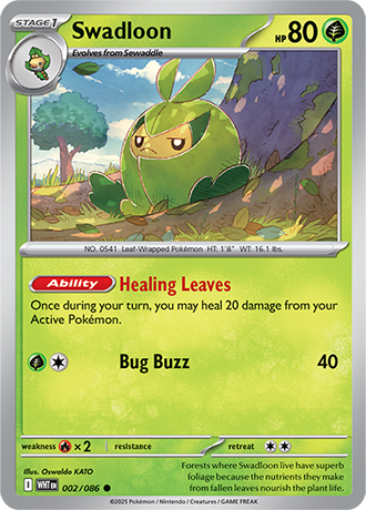 002/086 Swadloon (White Flare) Pokemon card (English)