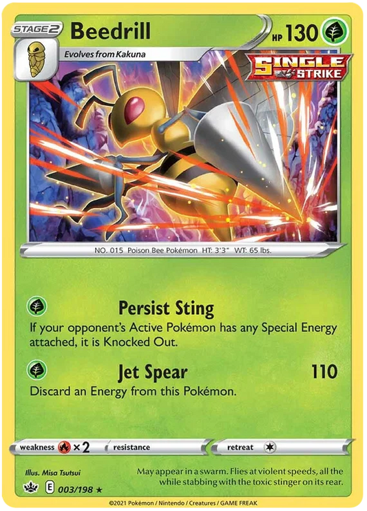 003/198 Beedrill (Rare/Holo) (Chilling Reign) Pokémon Card (English)