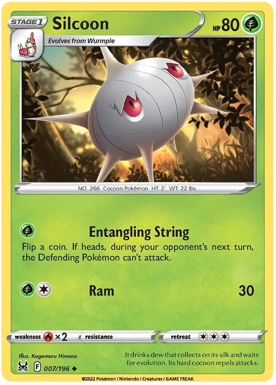 007/196 Silcoon (Lost Origin) Pokemon card (English)