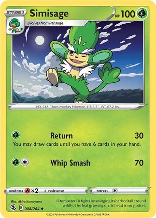 008/264 Simisage (Fusion Strike) Pokemon card (English)