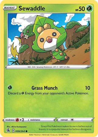 009/264 Sewaddle (Fusion Strike) Pokemon card (English)
