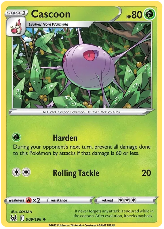 009/196 Cascoon (Lost Origin) Pokemon card (English)