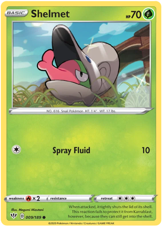 009/189 Shelmet (Darkness Ablaze) Pokemon card (English)