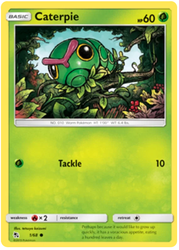 01/68 Caterpie (Hidden Fates) Pokémon card (English)