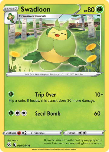 010/264 Swadloon (Fusion Strike) Pokemon card (English)