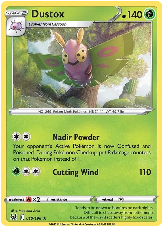 010/196 Dustox (Rare) (Lost Origin) Pokemon card (English)