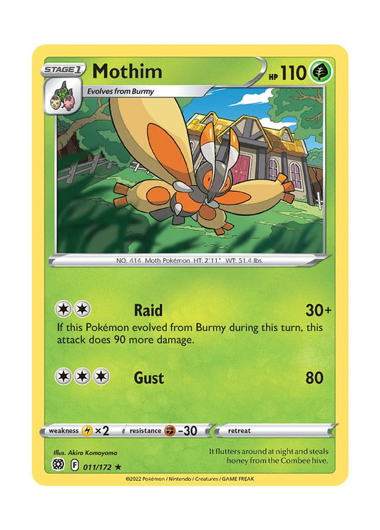 011/172 Mothim (Rare) (Brilliant Stars) Pokemon card (English)