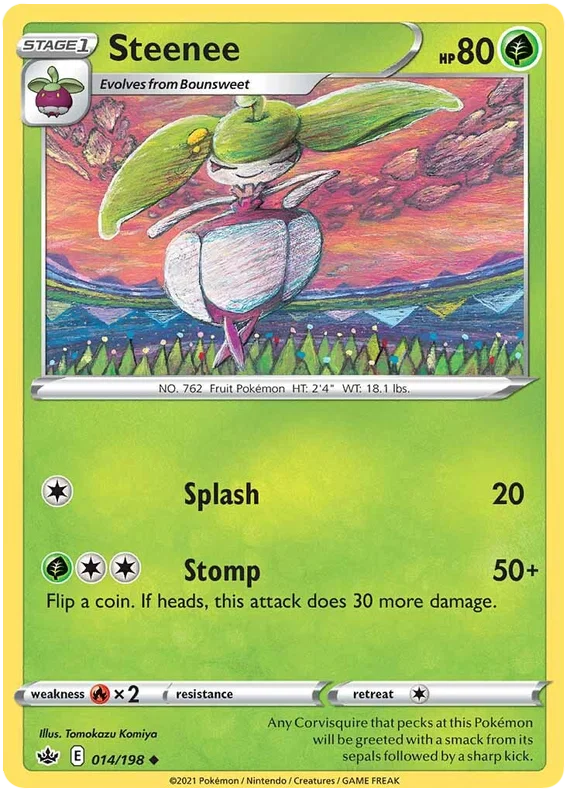 014/198 Steenee (Chilling Reign) Pokémon card (English)