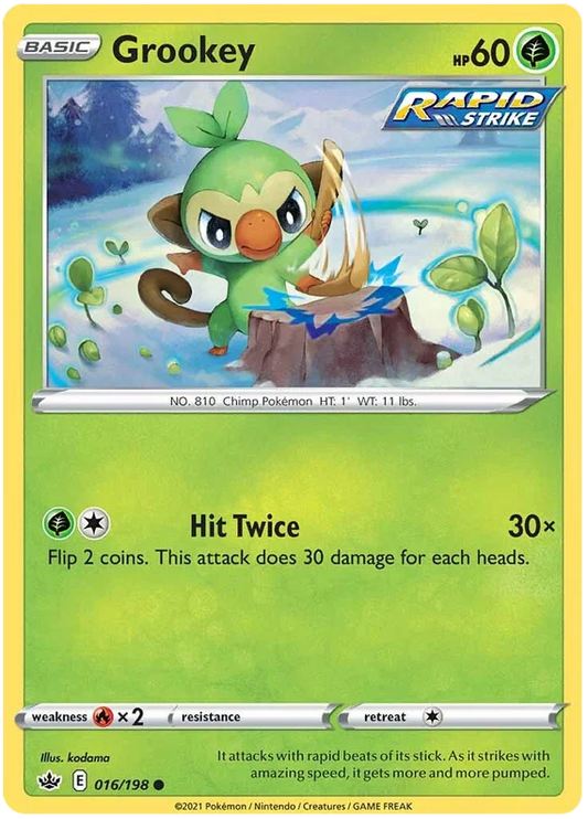 016/198 Grookey (Chilling Reign) Pokémon card (English)