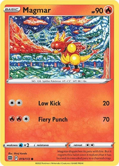 019/172 Magmar (Brilliant Stars) Pokemon card (English)