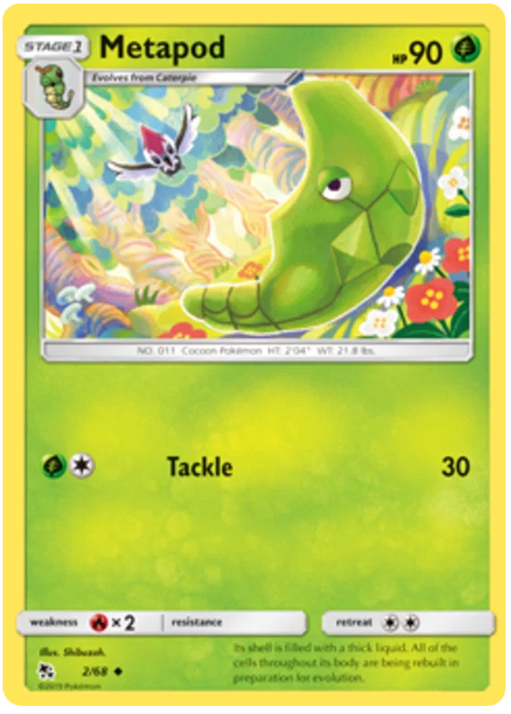 02/68 Metapod (Hidden Fates) Pokémon card (English)