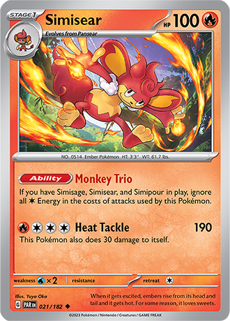 021/182 Simisear (Paradox Rift) Pokemon card (English)