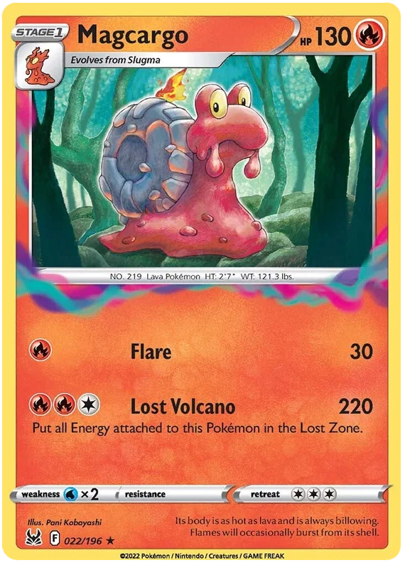 022/196 Magcargo (Rare) (Lost Origin) Pokemon card (English)