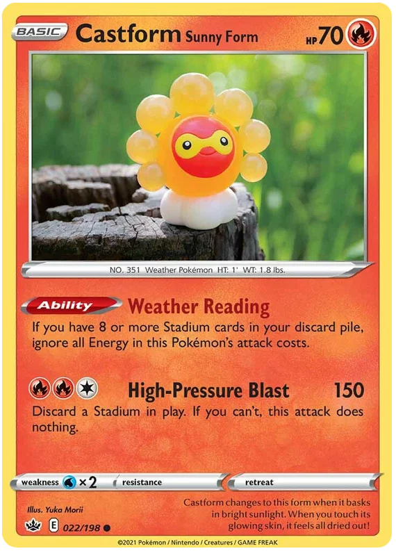 022/198 Castform (Sunny Form) (Chilling Reign) Pokémon card (English)