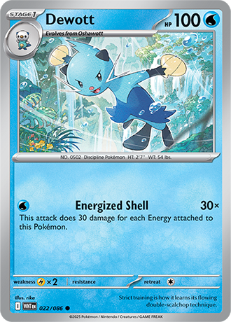 022/086 Dewott (White Flare) Pokemon card (English)
