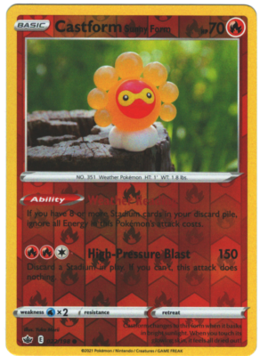022/198 Castform (Sunny Form) (Reverse Holo) (Chilling Reign) Pokémon card (English)