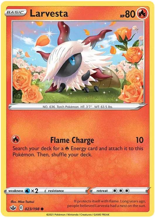 023/198 Larvesta (Chilling Reign) Pokémon card (English)
