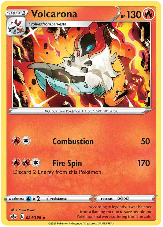024/198 Volcarona (Rare) (Chilling Reign) Pokémon card (English)