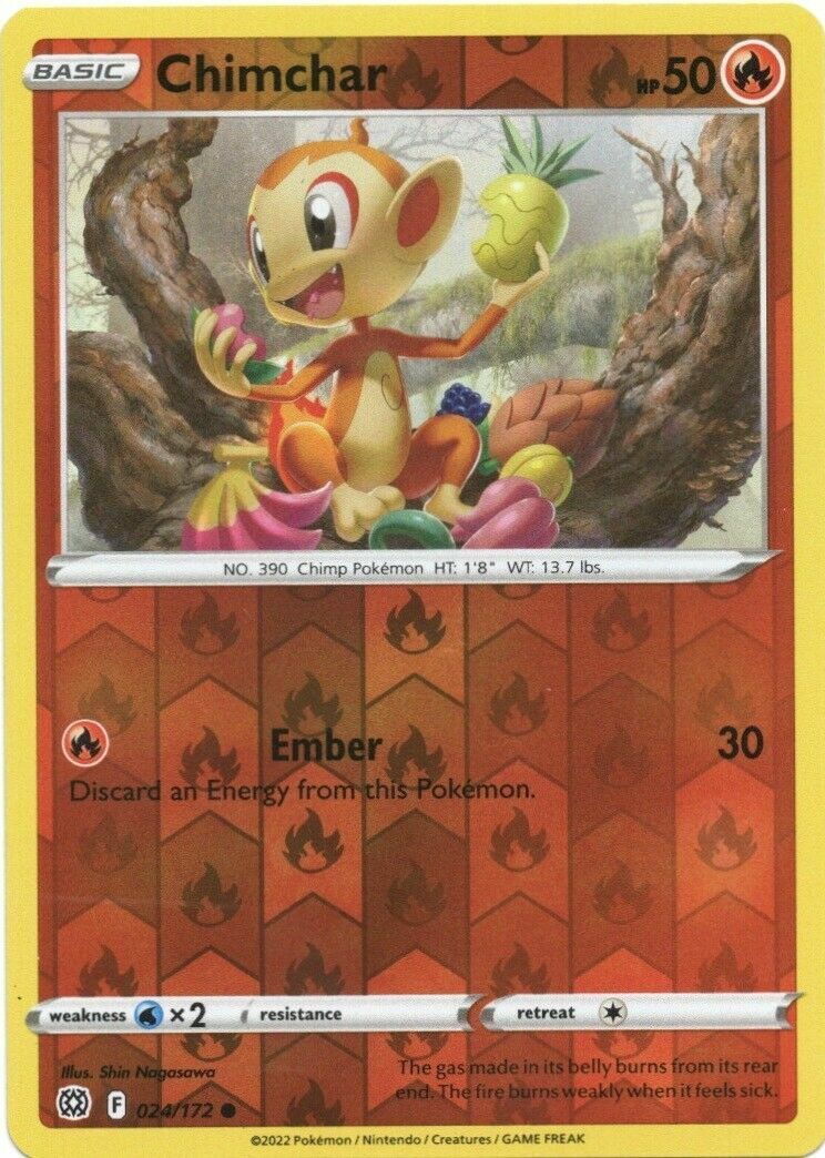 024/172 Chimchar (Reverse Holo) (Brilliant Stars) Pokemon card (English)