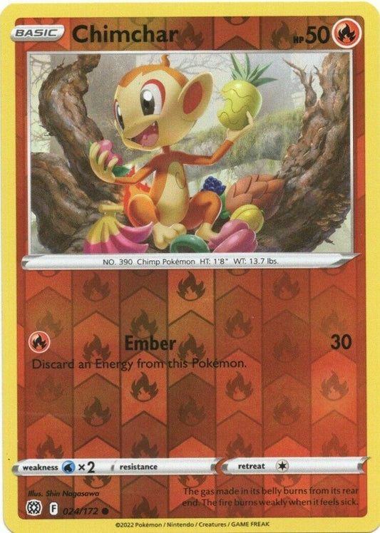 024/172 Chimchar (Reverse Holo) (Brilliant Stars) Pokemon card (English)