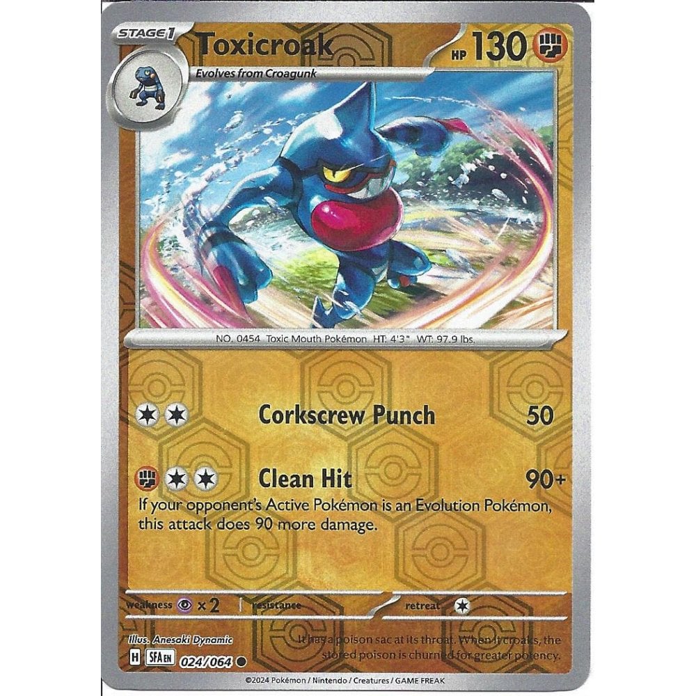 024/064 Toxicroak (Reverse Holo) (Shrouded Fable) Pokemon card (English)