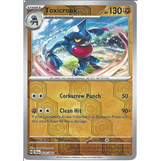 024/064 Toxicroak (Reverse Holo) (Shrouded Fable) Pokemon card (English)
