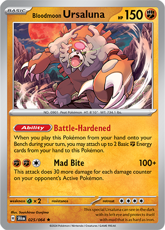 025/064 Boodmoon Ursaluna (Holo) (Shrouded Fable) Pokemon card (English)