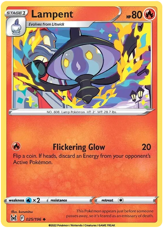 025/196 Lampent (Lost Origin) Pokemon card (English)