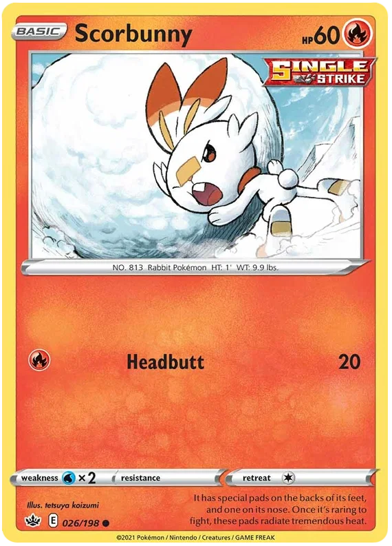 026/198 Scorbunny (Chilling Reign) Pokémon card (English)