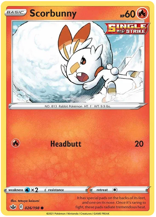 026/198 Scorbunny (Chilling Reign) Pokémon card (English)