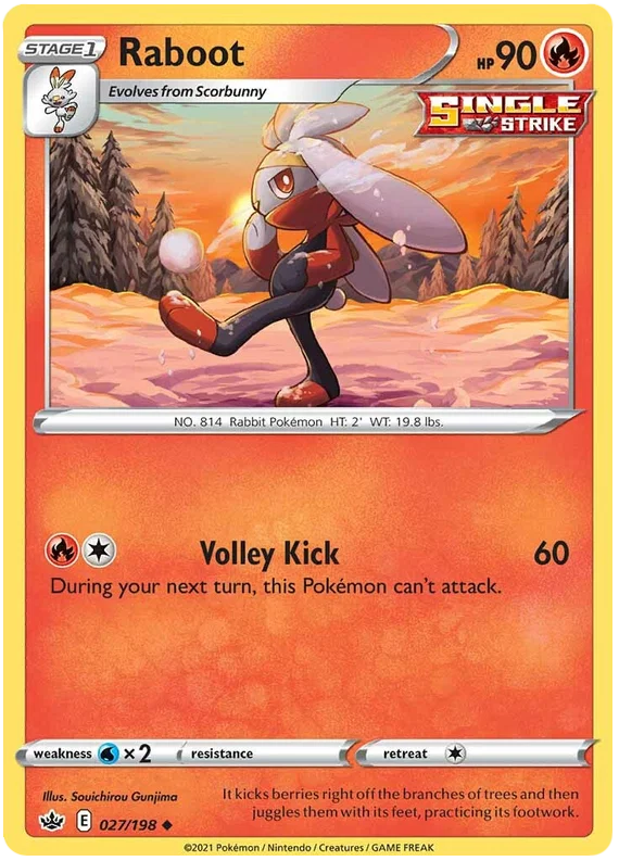 027/198 Raboot (Chilling Reign) Pokémon card (English)