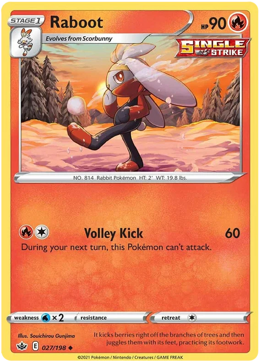 027/198 Raboot (Chilling Reign) Pokémon card (English)