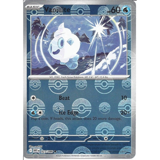 027/086 Vanillite (Poké Ball) (White Flare) Pokemon card (English)