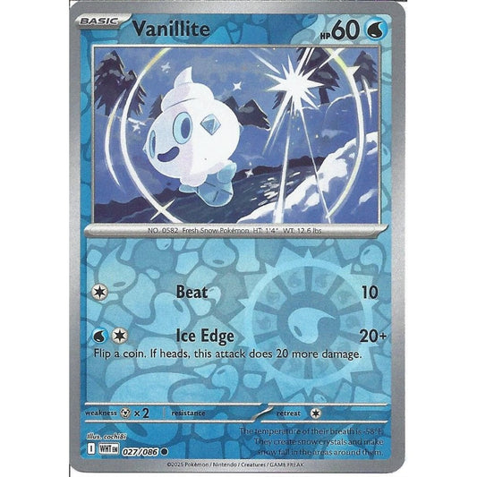 027/086 Vanillite (Reverse Holo) (White Flare) Pokemon card (English)