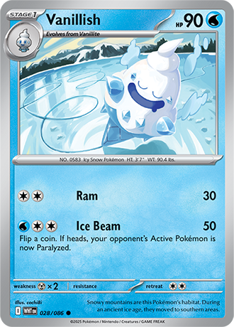 028/086 Vanillish (White Flare) Pokemon card (English)