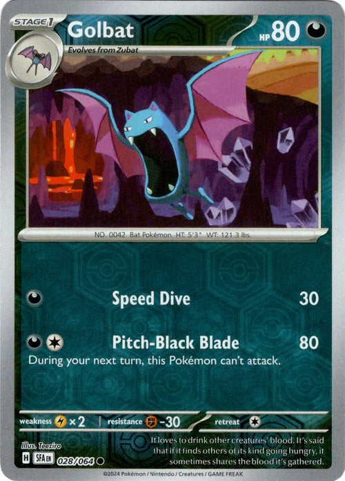 028/064 Golbat (Reverse Holo) (Shrouded Fable) Pokemon card (English)