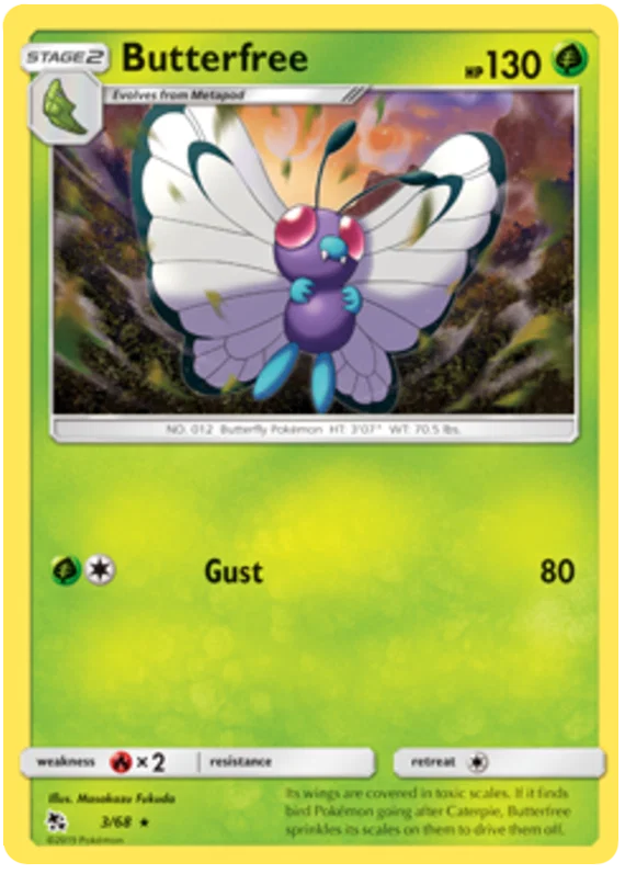 03/68 Butterfree (Rare) (Hidden Fates) Pokémon card (English)