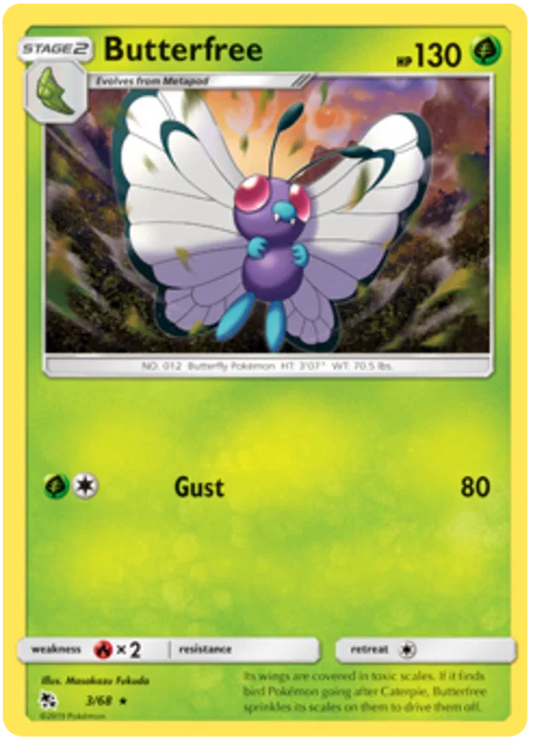 03/68 Butterfree (Rare) (Hidden Fates) Pokémon card (English)