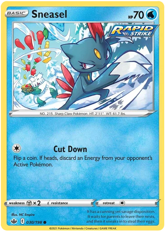 030/198 Sneasel (Chilling Reign) Pokémon card (English)