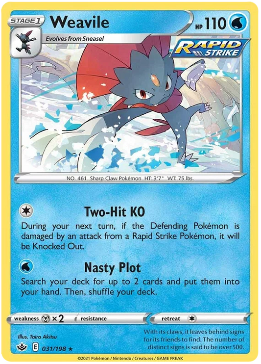 031/198 Weavile (Rare/Holo) (Chilling Reign) Pokémon card (English)
