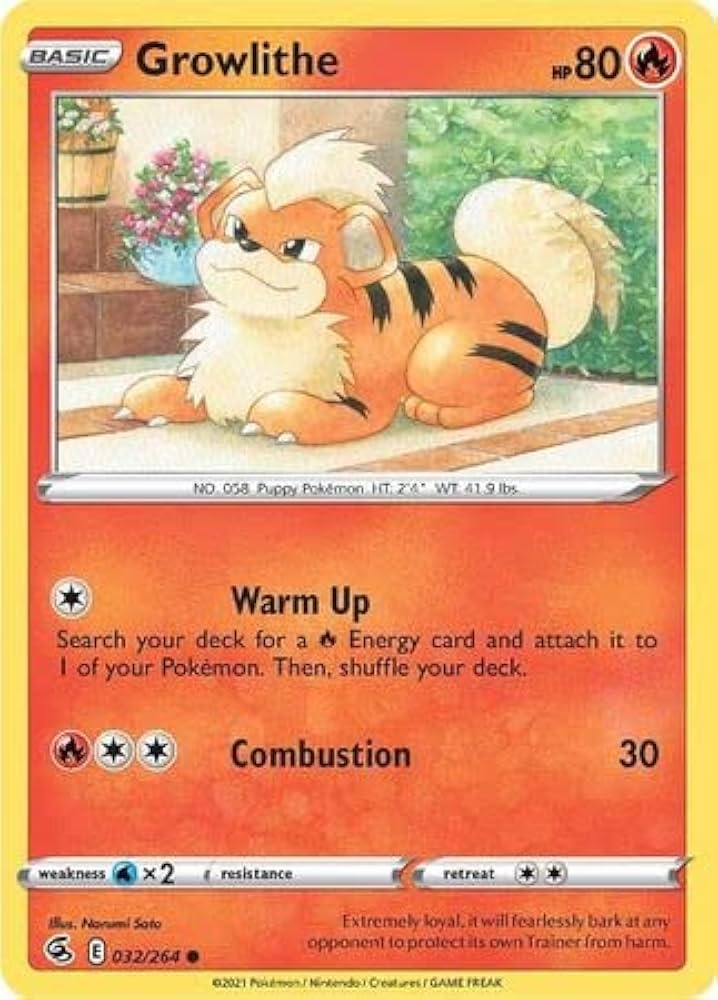 032/264 Growlithe (Fusion Strike) Pokemon card (English)