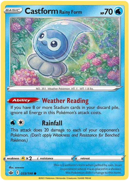 033/198 Castform (Rainy Form) (Chilling Reign) Pokémon card (English)