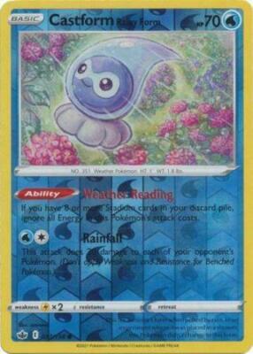 033/198 Castform (Reverse Holo) (Rainy Form) (Chilling Reign) Pokémon card (English)