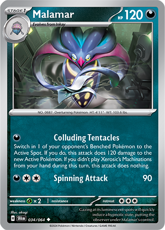 034/064 Malamar (Shrouded Fable) Pokemon card (English)