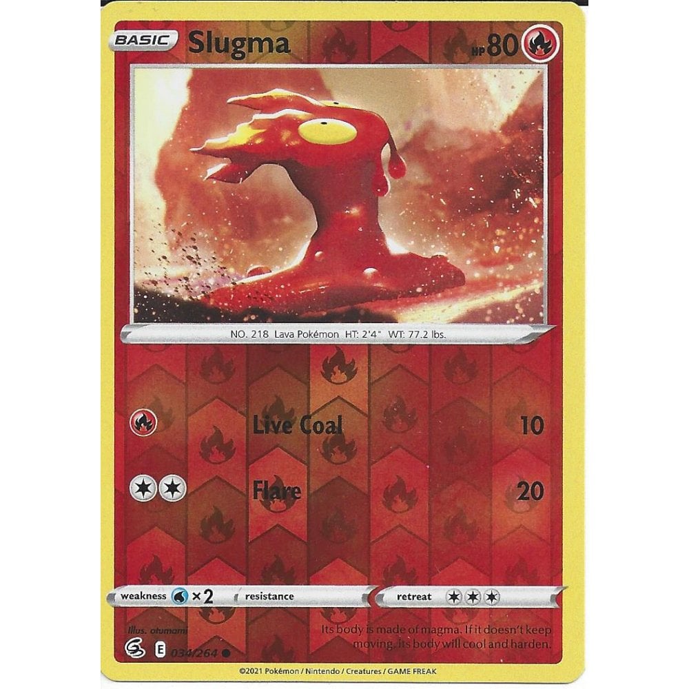 034/264 Slugma (Reverse Holo) (Fusion Strike) Pokemon card (English)