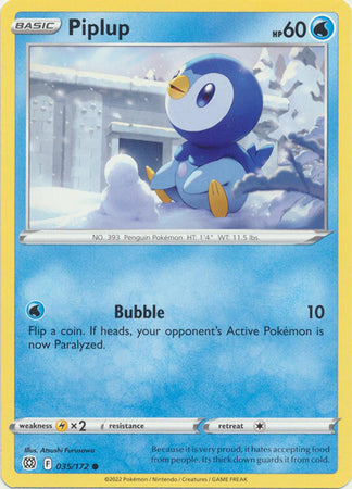 035/172 Piplup (Brilliant Stars) Pokemon card (English)